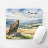 Golden Eagle Watercolor Wildlife Personalized Muismat (Met muis)
