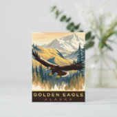 Golden Eagle, Wildlife in Alaska, Reizen Briefkaart (Staand voorkant)
