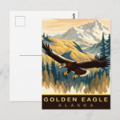Golden Eagle, Wildlife in Alaska, Reizen Briefkaart (Voorkant / Achterkant)