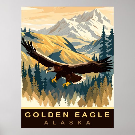 Golden Eagle, Wildlife in Alaska, Reizen Poster (Voorkant)