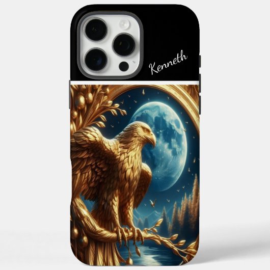 Golden Eagle's Maanverlichte Horloge Case-Mate iPhone Case (Achterkant)