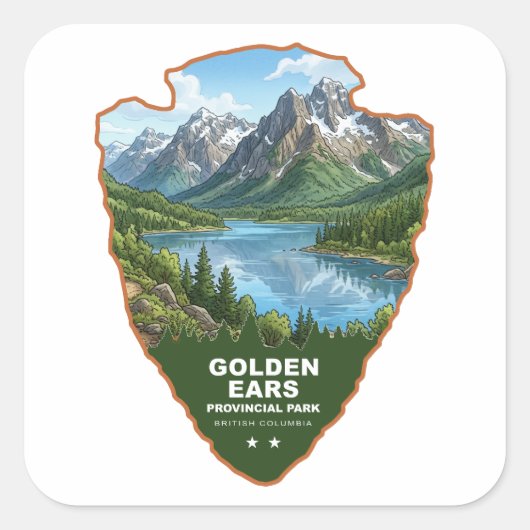 Golden Ears Provincial Park Arrowhead Vierkante Sticker (Voorkant)