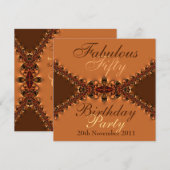 Golden Earth Fabulous Birthday Party Invitation Kaart (Voorkant / Achterkant)