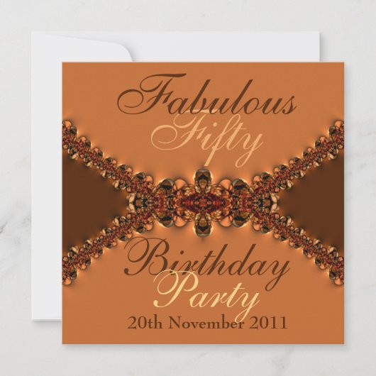 Golden Earth Fabulous Birthday Party Invitation Kaart (Voorkant)