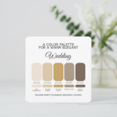 Golden Earth Wedding Color Palette Elegant Card Kaart (Staand voorkant)