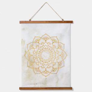 Golden Earthy Mandala Hangend Wandkleed