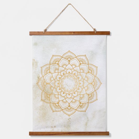 Golden Earthy Mandala Hangend Wandkleed (Voorkant)