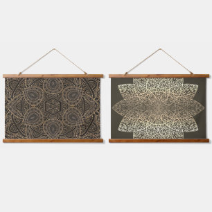 Golden Earthy Mandala Hanging Tapestry Hangend Wandkleed