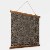 Golden Earthy Mandala Hanging Tapestry Hangend Wandkleed (Gebogen)