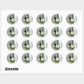 Golden Easter Cross en White Lilly Flowers Ronde Sticker (Vel)