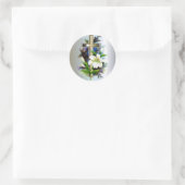 Golden Easter Cross en White Lilly Flowers Ronde Sticker (Tas)