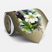 Golden Easter Cross en White Lilly Flowers Stropdas (Opgerold)