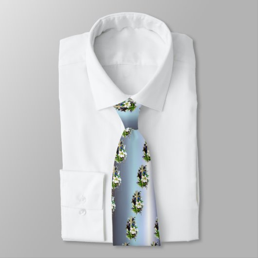 Golden Easter Cross - White Lilly Flowers - Blue Stropdas (Gebonden)