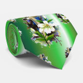 Golden Easter Cross - White Lilly Flowers - Green Stropdas (Opgerold)