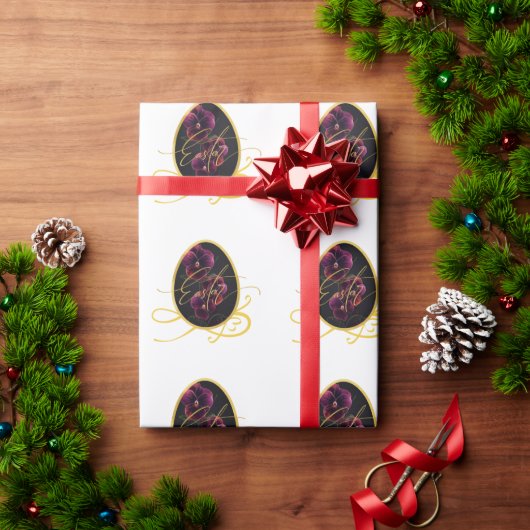 Golden Easter Egg and Elegant Iris Cadeaupapier (Feestdagen Geschenken)
