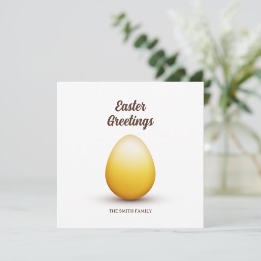 Golden Easter Egg Feestdagenkaart (Staand voorkant)