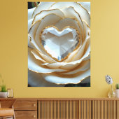 Golden-Edged Purity Crystal Rose Canvas Art (Insitu (Woonkamer))