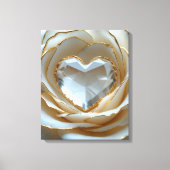 Golden-Edged Purity Crystal Rose Canvas Art Afdruk (Voorkant)