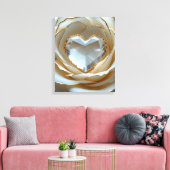 Golden-Edged Purity Crystal Rose Canvas Art Afdruk (Insitu (Woonkamer))