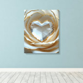Golden-Edged Purity Crystal Rose Canvas Art Afdruk (Insitu (Houten vloer))
