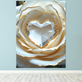 Golden-Edged Purity Crystal Rose Canvas Art Afdruk (Insitu (Houten vloer))