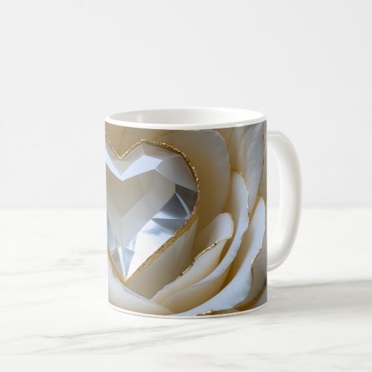 Golden-Edged Purity Crystal Rose Mug Koffiemok (Voorkant rechts)