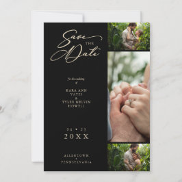 Golden Effect Black Fancy collage 3 Fotopaar Save The Date