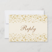 Golden effect confetti crème RSVP (Voorkant)