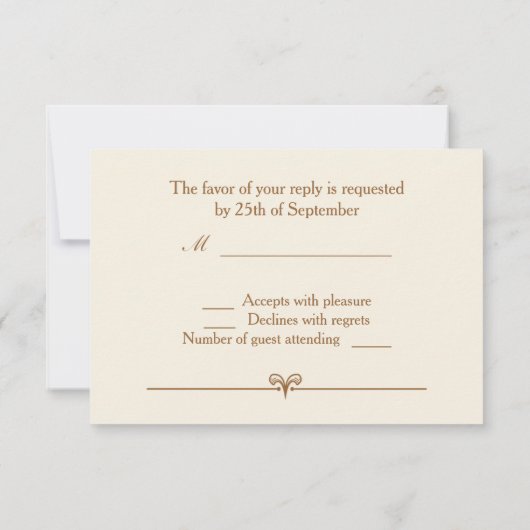 Golden effect confetti crème RSVP (Achterkant)