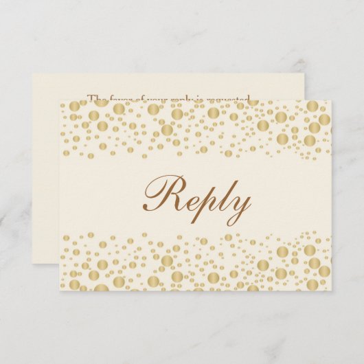 Golden effect confetti crème RSVP (Voorkant / Achterkant)