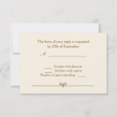 Golden effect confetti crème RSVP Kaartje (Achterkant)