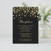 Golden effect confetti Reception Card Informatiekaartje (Staand voorkant)