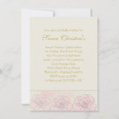 Golden effect confetti, roze rozen Sweet 16 Invite Kaart (Achterkant)
