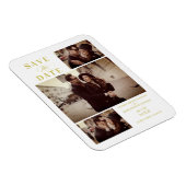 Golden Effect Modern 3 Aangepaste foto's bruiloft Magneet (Rechterzijde)