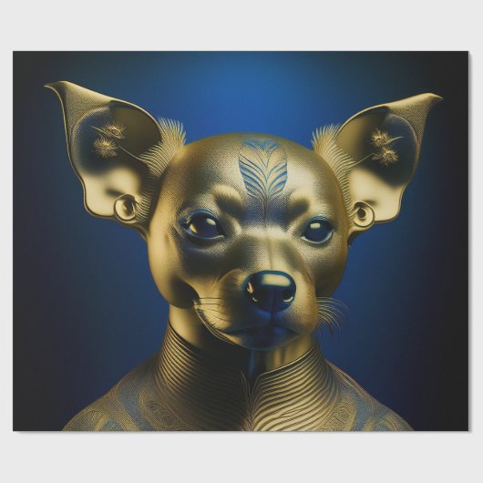 Golden Egyptian Chihuahua Guard Cadeaupapier (Vlak)