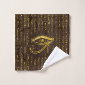 Golden Egyptian Eye of Horus and hieroglyphics Bad Handdoek (Wasdoekje)