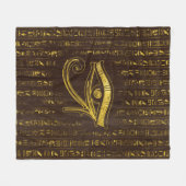 Golden Egyptian Eye of Horus and hieroglyphics Fleece Deken (Voorkant (Horizontaal))