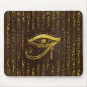 Golden Egyptian Eye of Horus and hieroglyphics Muismat (Voorkant)