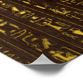 Golden Egyptian Eye of Horus and hieroglyphics Poster (Hoek)