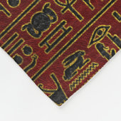 Golden Egyptian God Ornament op rood leder Fleece Deken (Hoek)
