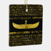 Golden Egyptian God Ornament op zwart leder (Rechts)