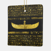 Golden Egyptian God Ornament op zwart leder (Links)