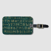 Golden Egyptian Hieroglyphs Typografie Egypte Bagagelabel (Voorkant (horizontaal))