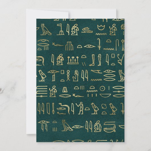 Golden Egyptian Hieroglyphs Typografie Egypte Bedankkaart (Voorkant)