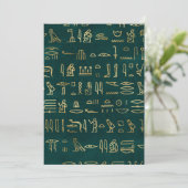Golden Egyptian Hieroglyphs Typografie Egypte Bedankkaart (Staand voorkant)