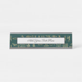 Golden Egyptian Hieroglyphs Typografie Egypte Bureau Naambordje (Voorkant)