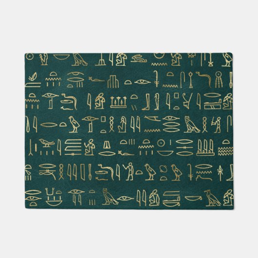 Golden Egyptian Hieroglyphs Typografie Egypte Deurmat (Voorkant)