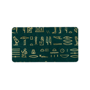 Golden Egyptian Hieroglyphs Typografie Egypte Etiket