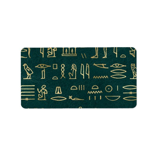 Golden Egyptian Hieroglyphs Typografie Egypte Etiket (Voorkant)