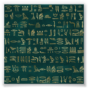 Golden Egyptian Hieroglyphs Typografie Egypte Foto Afdruk